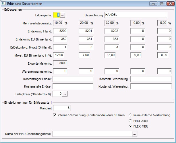 Erlös- und Steuerkonten