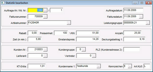 statistik bearbeiten