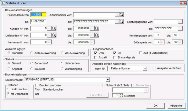 statistik drucken